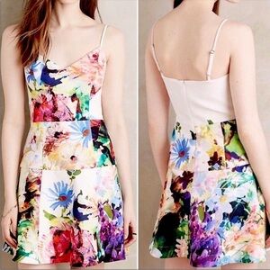 Black Halo Anthropologie Campania Mini Floral Dress